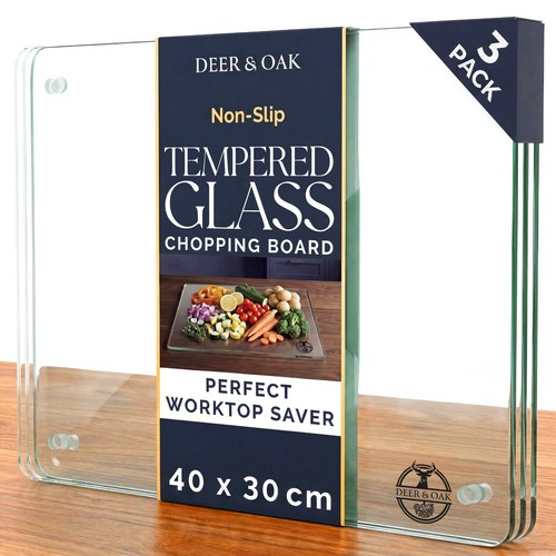 Glass chopping board 40x30cm - glass,