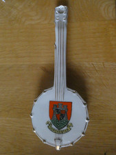 Ceramic China Crested Ware BANJO by Arcadian with Dorchester Crest.