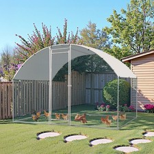 Walk In Chicken Run Large Galvanized Chicken Coop w/Waterproof Cover 2x3x2m