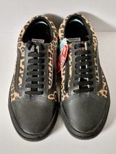 Vans Customs Old Skool Black Animal Print Unisex Trainers - Size EU 39 / UK 6
