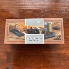 Masterclass Artesa Set of 4 Slate Cheese Markers & Chalk
