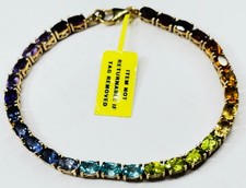 TJC gilded silver and multicoloured gemstones tennis bracelet new with tag