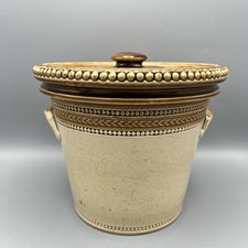 Antique Stoneware Butter Crock & lid Buchan Portobello Scotland Large Number 6