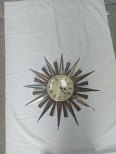 Vintage Metamec Quartz Sun Burst Starburst Wall Clock