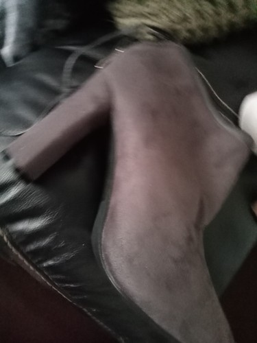 Grey suede ankle booties - grey, block