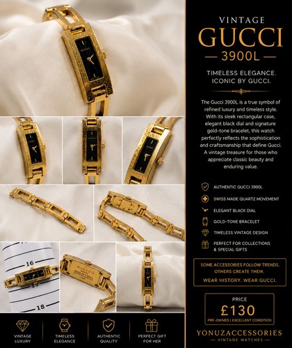 Gucci gold tone quartz watch - gold,
