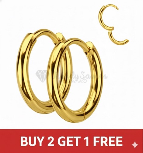 Silver thick round hoop - silver,