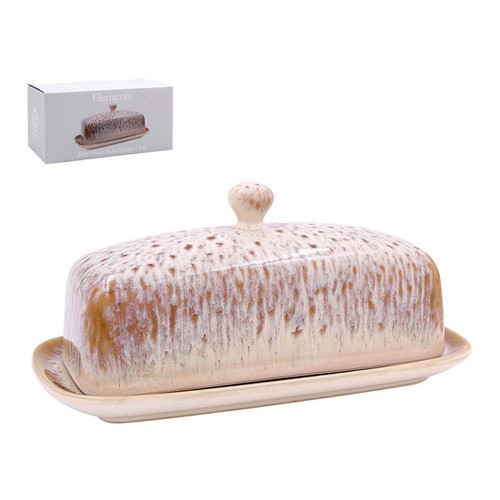 Stoneware butter dish with lid - butter,
