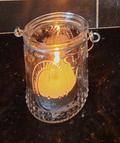 Vintage glass tea light