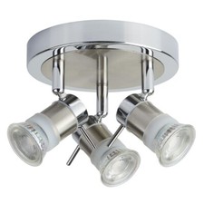 SEARCHLIGHT ARIES 3LT LED ROUND SPOTLIGHT- CHROME, SATIN SILVER, IP44 RRP £90