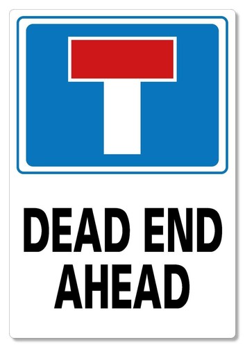 Metal sign through road - sign,