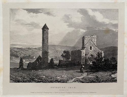 1830 antique print devenish - antique, print;