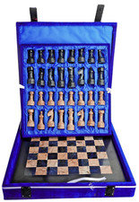 Brand New HandCrafted Marble/Onyx Chess Board Set/Marina Pink & Black ,30cmx30cm