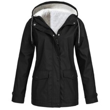 Women's Fleece Parka Hooded Jackets Ladies Winter Warm Coats Outwear Waterproof