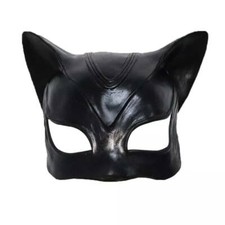 Womens Cosplay Black Catwoman Masks Adult Halloween Panther Cat Latex Mask Gift