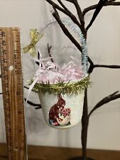 Easter Vintage Style Paper Mache Treat Basket