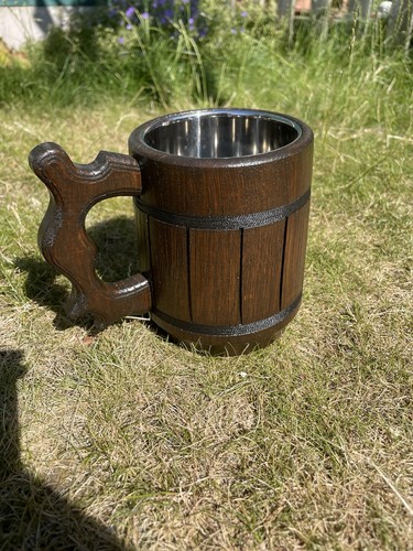Wooden tankard stainless steel - wooden,