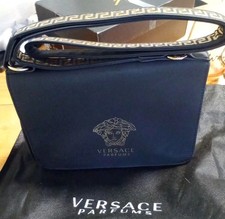 Versace Perfume Over Shoulder Handbag Black Gold In Dust Bag