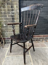 Vintage Antique Carver Chair Farmhouse Armchair windsor Elm Beech Narrow Seat