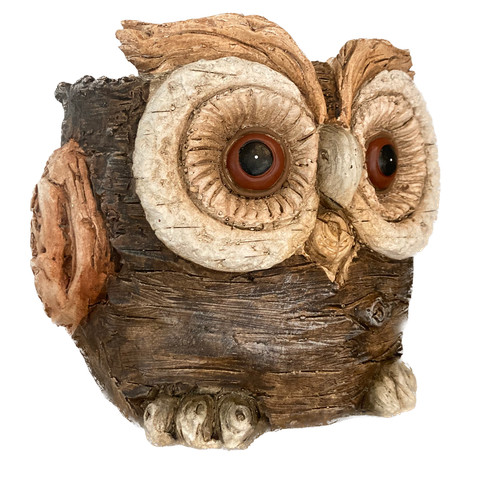Owl planter hand - painted, resin