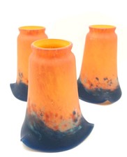 Art Nouveau Glass Tulip Lamp Shades X 3 Vintage Antique  French Glass