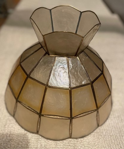 Vintage capiz shell panel lamp - shell,