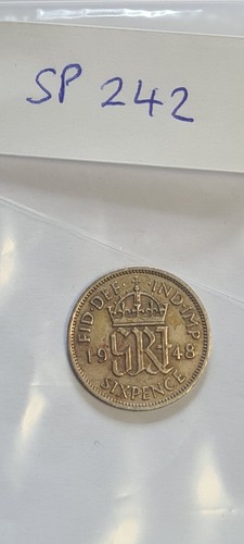 Six pence coin 1948 - pence, coin,