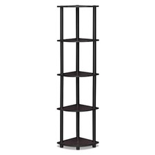 Tall Bookcase Shelf 5 Tier Corner Display Unit Bookshelf Storage Furniture