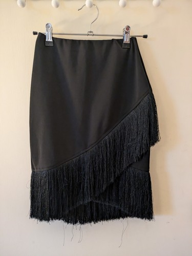 Black flapper fringe tassel - black,
