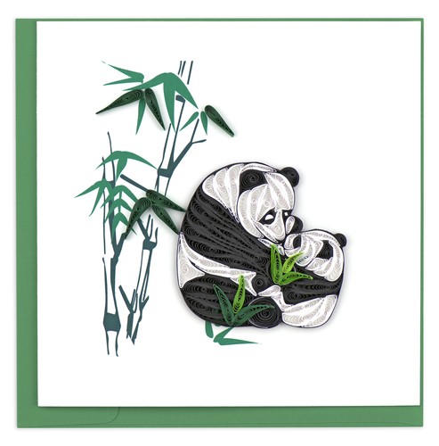 Quilling pandas eating bamboo - quilling,