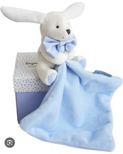 Doudou et Compagnie Blue Rabbit Comforter Flower Gift Box DC3338 Baby 0+