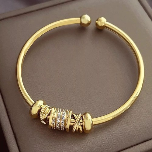 9ct gold bangle - gold, open