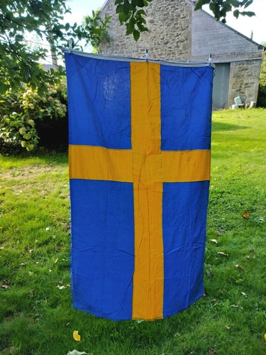Swedish flag vintage linen - swedish,