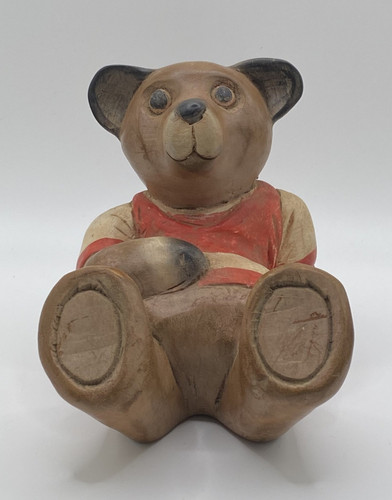 Wooden wood teddy bear - wood,