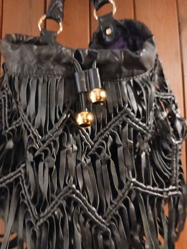 Biba black leather macramè - biba,