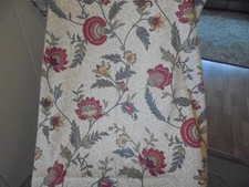 'New' 'Dorma' Pair Of Pencil Pleat Curtains 66" Wide 86" Length Beige/Red/Grey