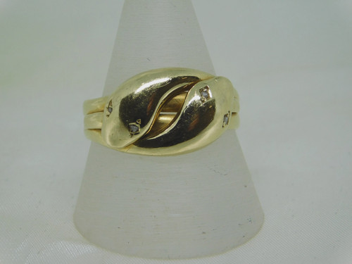 18ct gold twin snake head - twin,