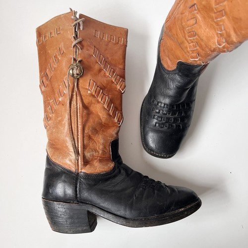 Vintage cowboy boots two tone - boots,