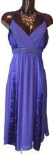 David Emanuel purple chiffon/satin beaded party cocktail evening dress size 18