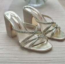 Sophia Webster Gold Sandal Mules Size 39 Brand New