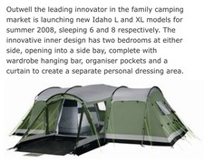 Rare Outwell Idaho XL 8 Person Tent with additional awning GREAT CONDITION