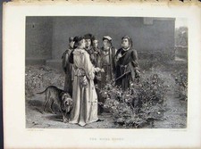 Original Old Antique Print