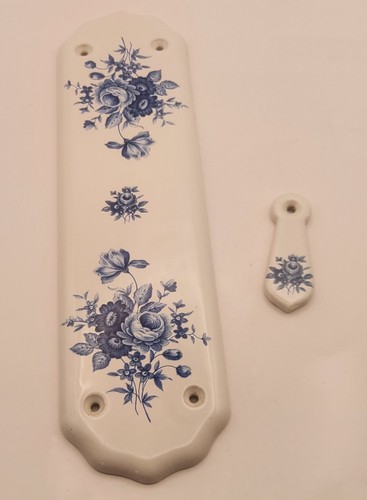 Vintage blue white floral - &,