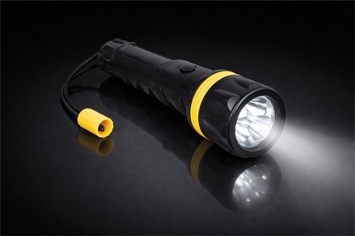 Rubber led torch 195mm heavy - 195mm,
