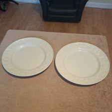 2 x BRITISH HOMESTORES BHS BARRETTS LINCOLN OFF WHITE 10 inch DINNER PLATES