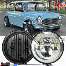7'' Round Chrome LED Headlight Hi/Lo Sealed Beam fit Classic Mini Austin Rover