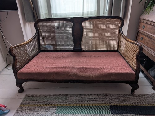 Bergere antique vintage rattan - antique,