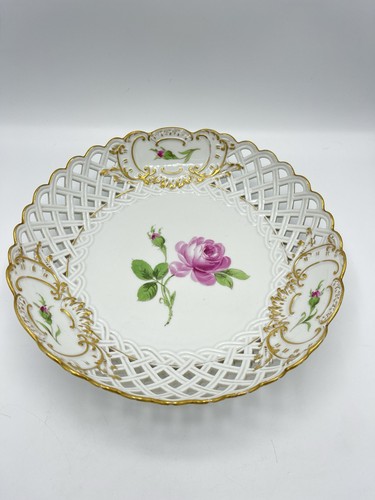Meissen porcelain pink rose - pink,