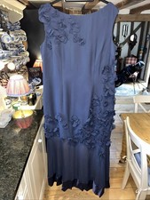 COAST Chiffon Maxi Dress with Appliques Navy Blue 18
