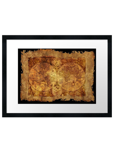 Old world map framed - map,